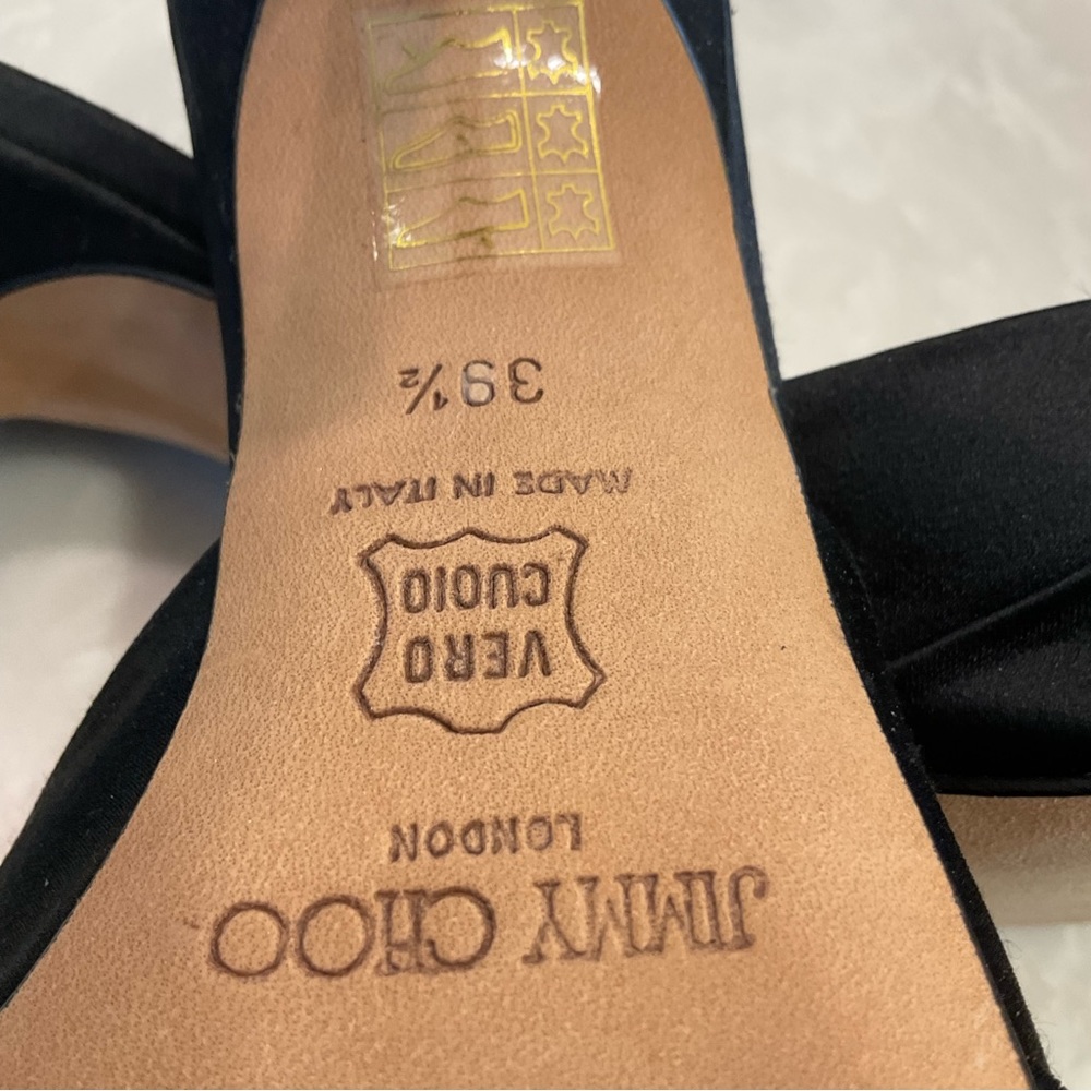 Jimmy Choo Evening Shoes, black w/ crystals. Excellent condition! Size 8.5/39.5 - Picture 12 of 15